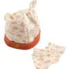 Ensemble bonnet et moufles de naissance Orsino