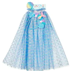 Ensemble cape sirène + diadème + baguette Marlya (5-7 ans)