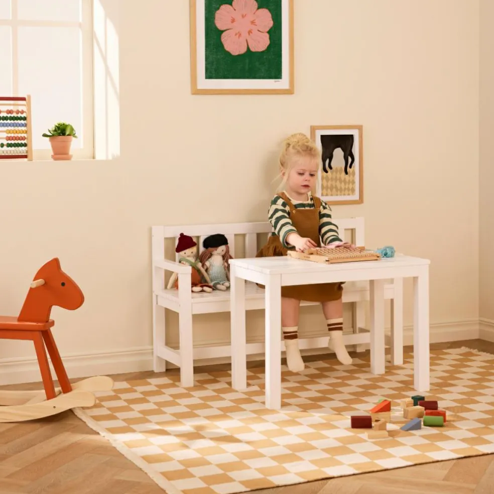 Ensemble table et canapé de jardin Blanc