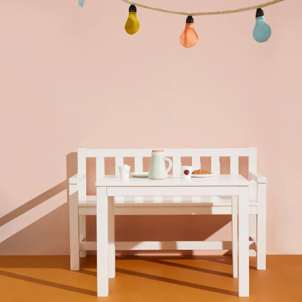 Ensemble table et canapé de jardin Blanc