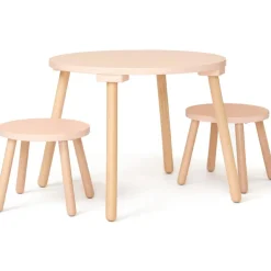 Ensemble table et tabourets Abricot