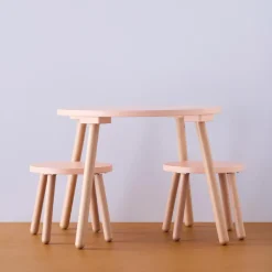 Ensemble table et tabourets Abricot