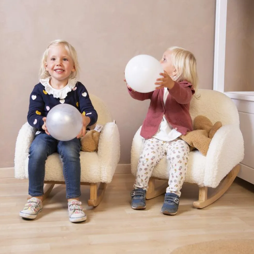 Fauteuil à bascule enfant Teddy écru