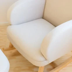 Fauteuil d'allaitement à bascule pour adulte lin beige