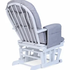 Fauteuil d'allaitement en hêtre Canva gris et repose pieds