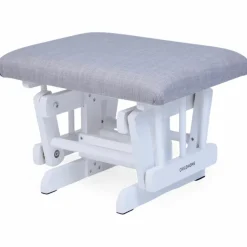 Fauteuil d'allaitement en hêtre Canva gris et repose pieds