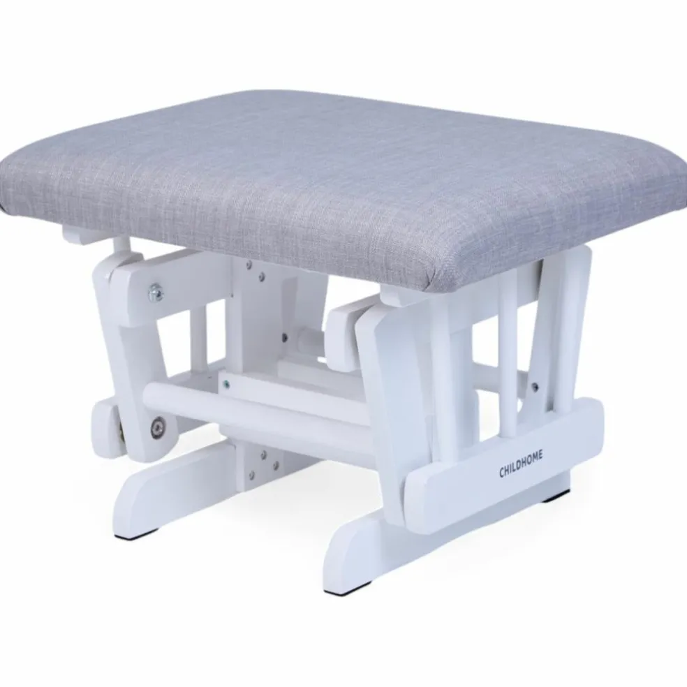 Fauteuil d'allaitement en hêtre Canva gris et repose pieds