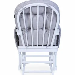 Fauteuil d'allaitement en hêtre Canva gris et repose pieds