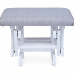 Fauteuil d'allaitement en hêtre Canva gris et repose pieds