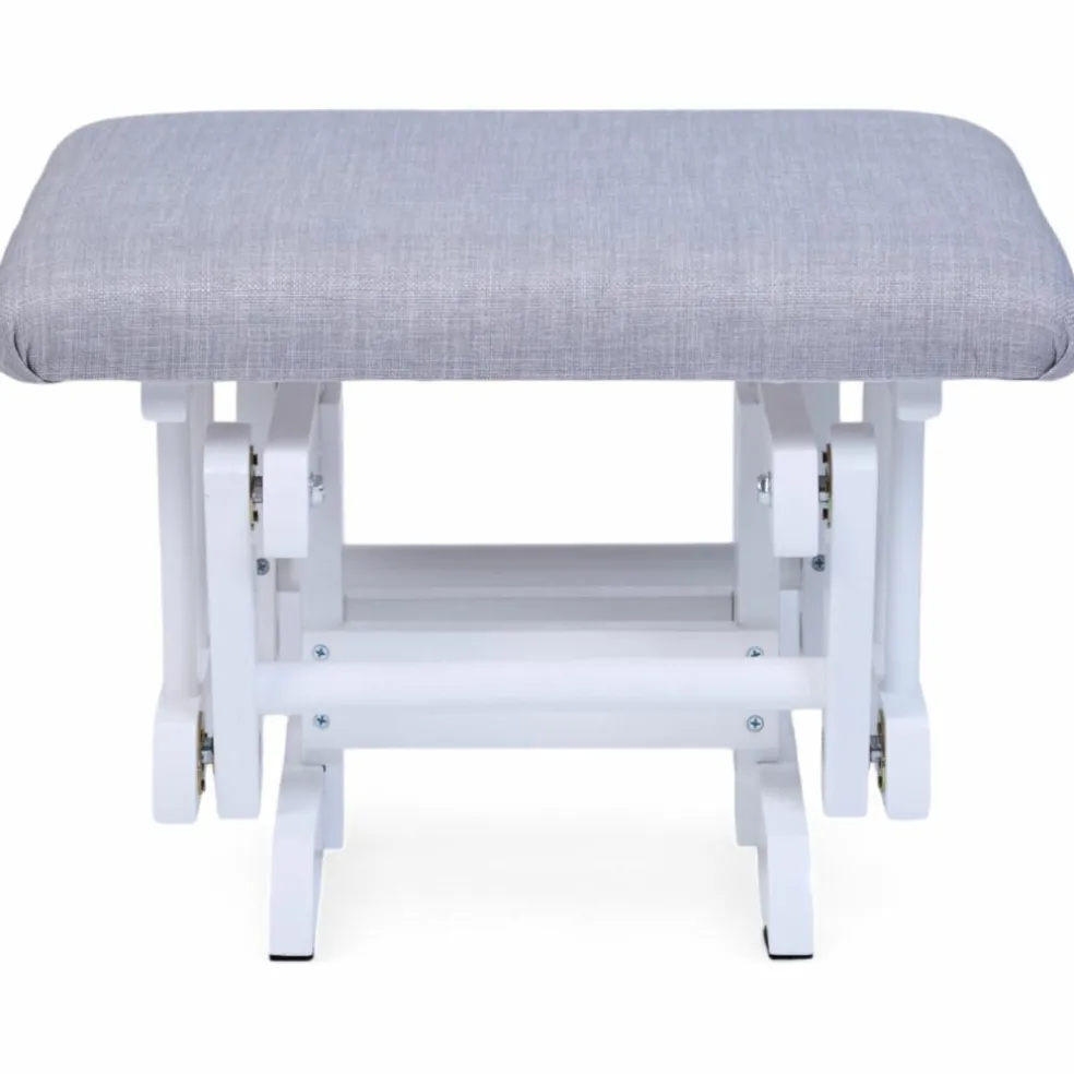 Fauteuil d'allaitement en hêtre Canva gris et repose pieds