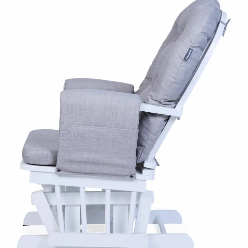 Fauteuil d'allaitement en hêtre Canva gris et repose pieds