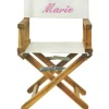 Fauteuil metteur en scène rose pieds bois (personnalisable)