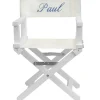 Fauteuil metteur en scène bleu roi pieds blancs (personnalisable)