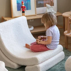 Fauteuil Moon Cream White molletonné