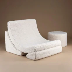Fauteuil Moon Cream White molletonné