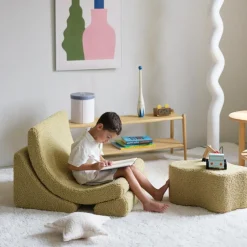 Fauteuil Moon Matcha molletonné