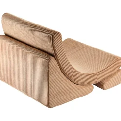 Fauteuil Moon Toffee velours côtelé