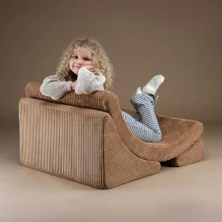 Fauteuil Moon Toffee velours côtelé