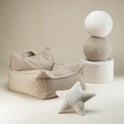 Fauteuil pouf Biscuit molletonné