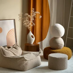 Fauteuil pouf Biscuit molletonné