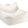 Fauteuil pouf Cream White molletonné