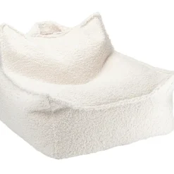 Fauteuil pouf Cream White molletonné