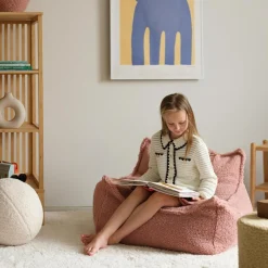 Fauteuil pouf Guava Pink molletonné