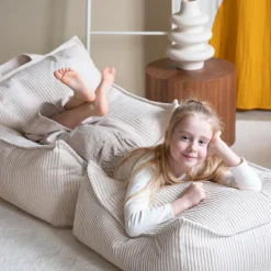 Fauteuil pouf Marshmallow velours côtelé