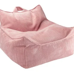 Fauteuil pouf Pink Mousse velours côtelé