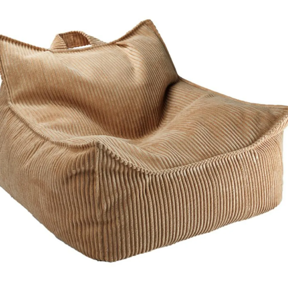 Fauteuil pouf Toffee velours côtelé