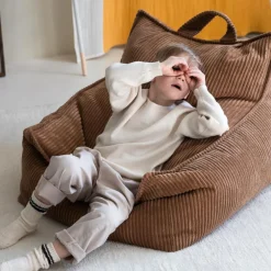 Fauteuil pouf Toffee velours côtelé