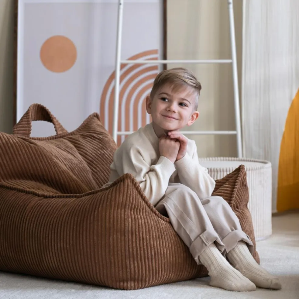 Fauteuil pouf Toffee velours côtelé