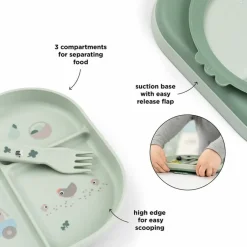 Foodie coffret repas ventouse Tiny farm Vert