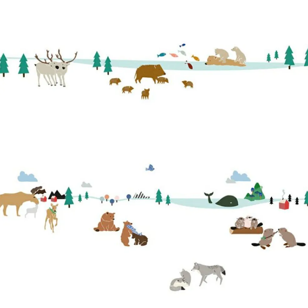 Frise adhésive sticker Forêt du nord (5 m)