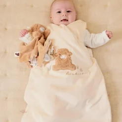 Gigoteuse écrue brodée en Veloudoux (70 cm)