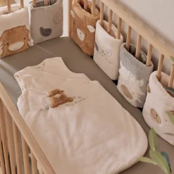 Gigoteuse écrue brodée en Veloudoux (70 cm)