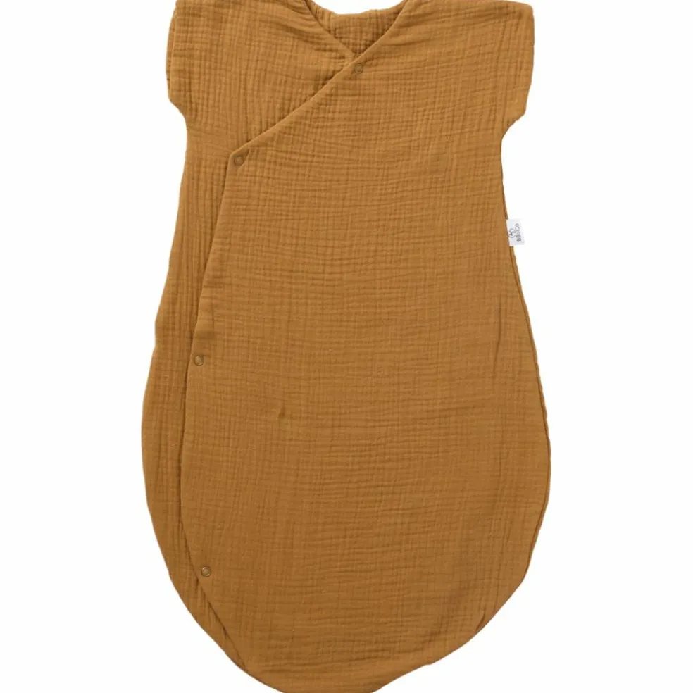 Gigoteuse d'été forme kimono double gaze havane (0-6 mois)