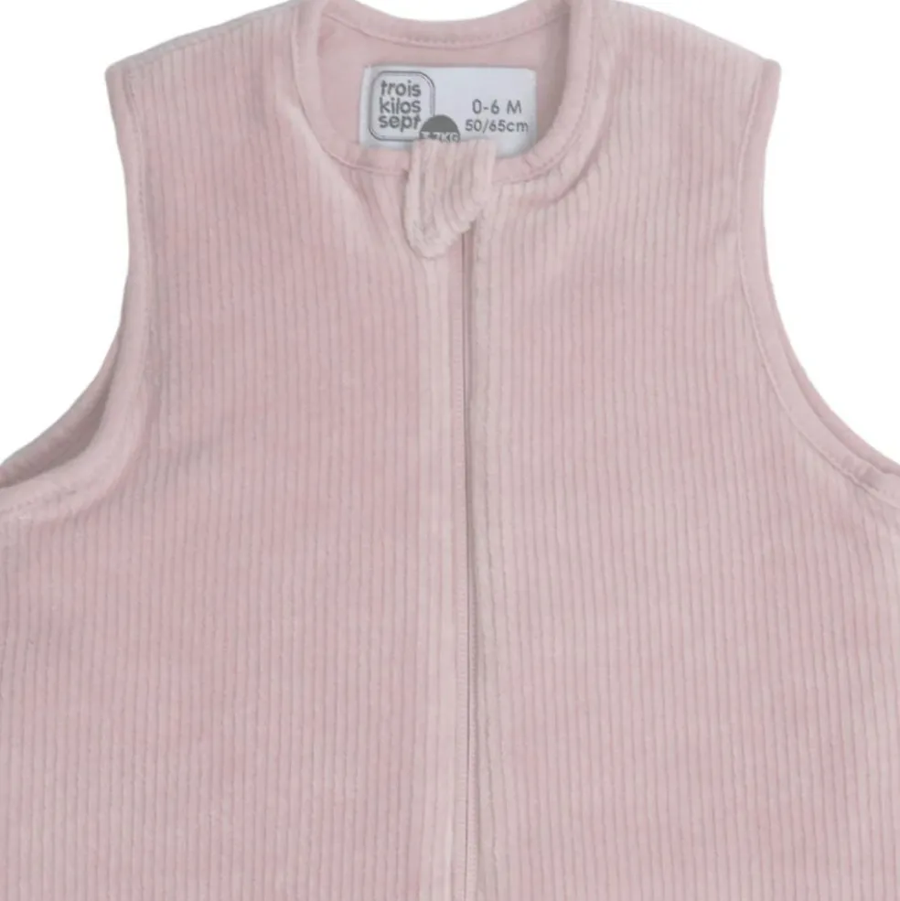 Gigoteuse en velours côtelé Wooly vieux rose TOG 3 (0-6 mois)