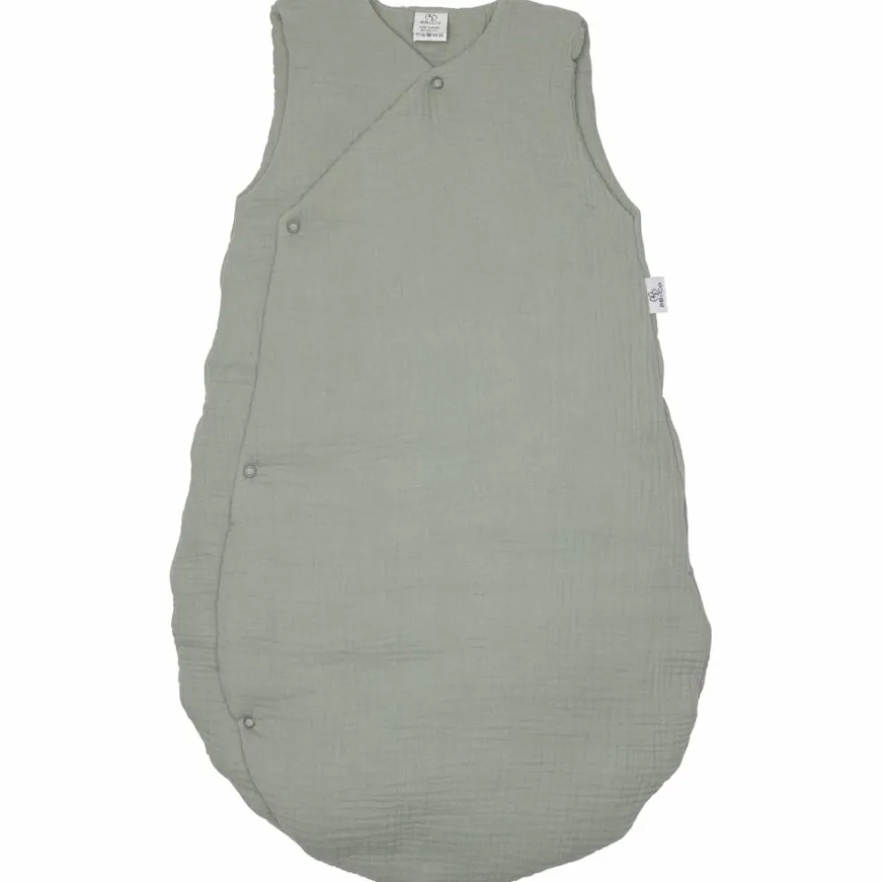 Gigoteuse forme kimono double gaze vert de gris (18-36 mois)