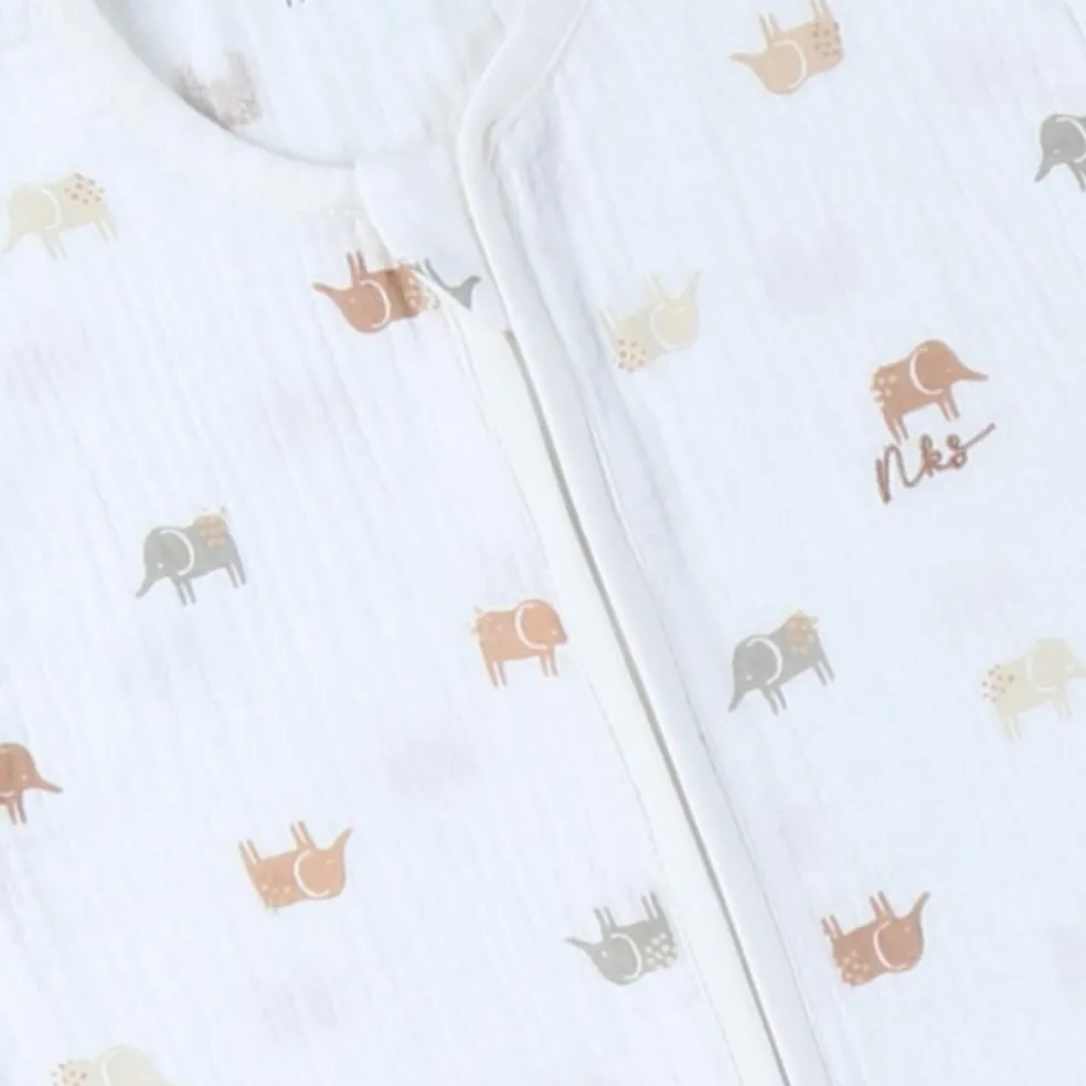 Gigoteuse mousseline Elephants TOG < 1.0 (100 cm)