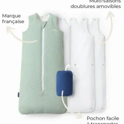 Gigoteuse réversible 4 saisons verte 0-6 mois
