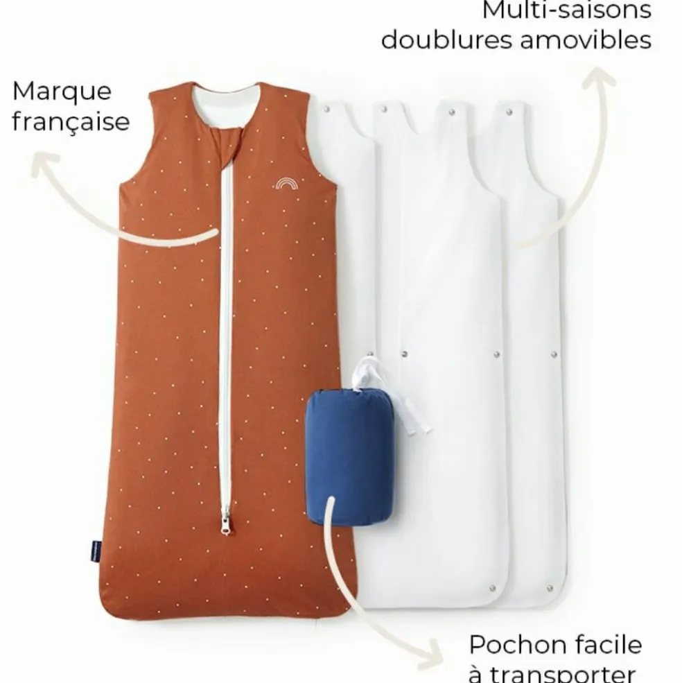 Gigoteuse réversible 4 saisons terra-coeurs (6-18 mois)