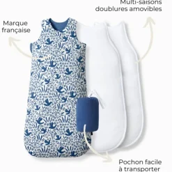Gigoteuse réversible 4 saisons oiseaux 18-36 mois