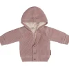 Gilet à capuche en teddy coton bio Soul vieux rose (3 mois)