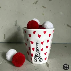 Gobelet Tour Eiffel picto cœurs