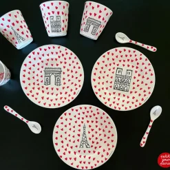 Gobelet Tour Eiffel picto cœurs