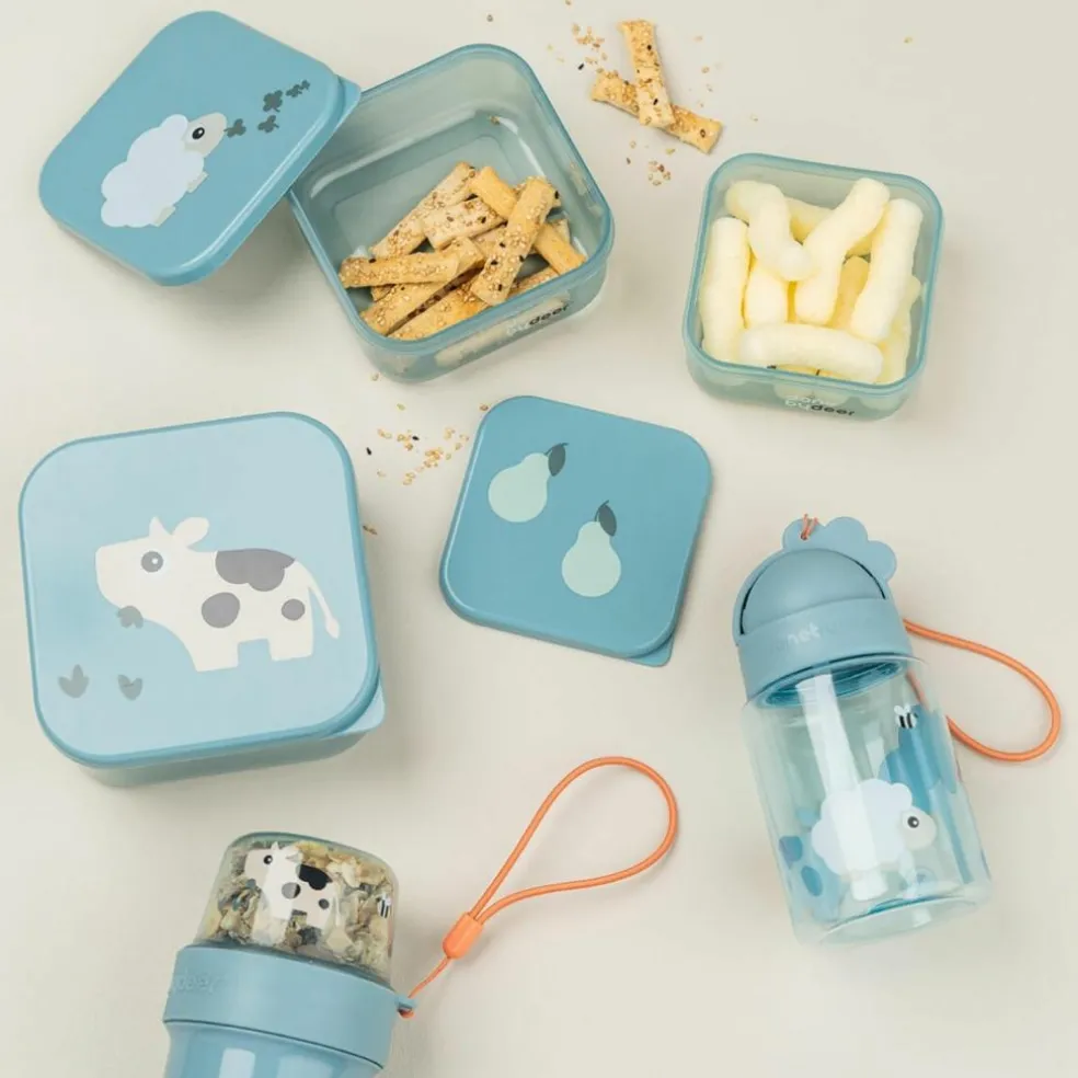 Gourde à paille Tiny farm Bleu