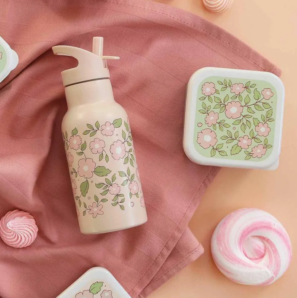 Gourde isotherme Fleurs roses (350 ml)