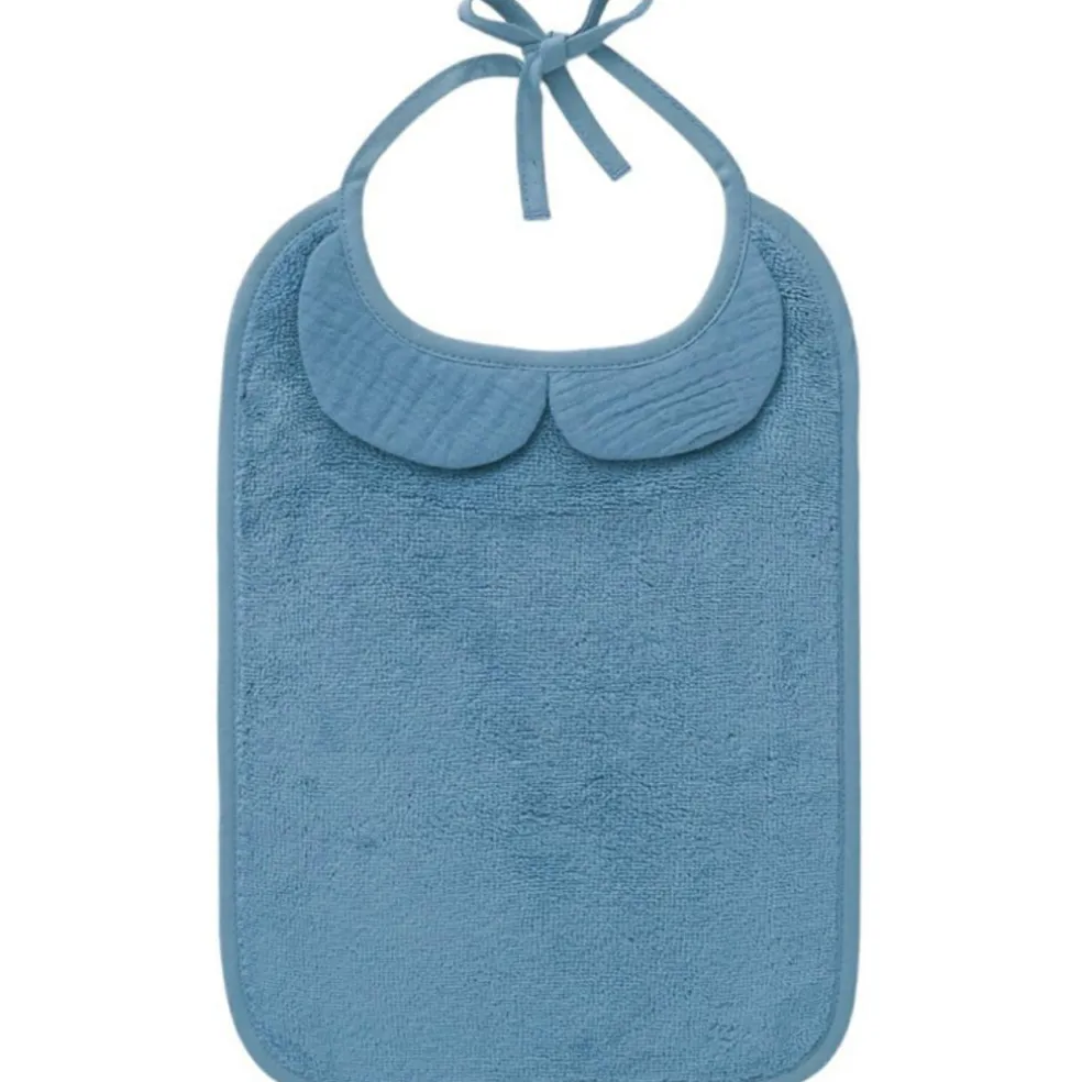 Grand bavoir bambou et gaze de coton Pierre Bleue