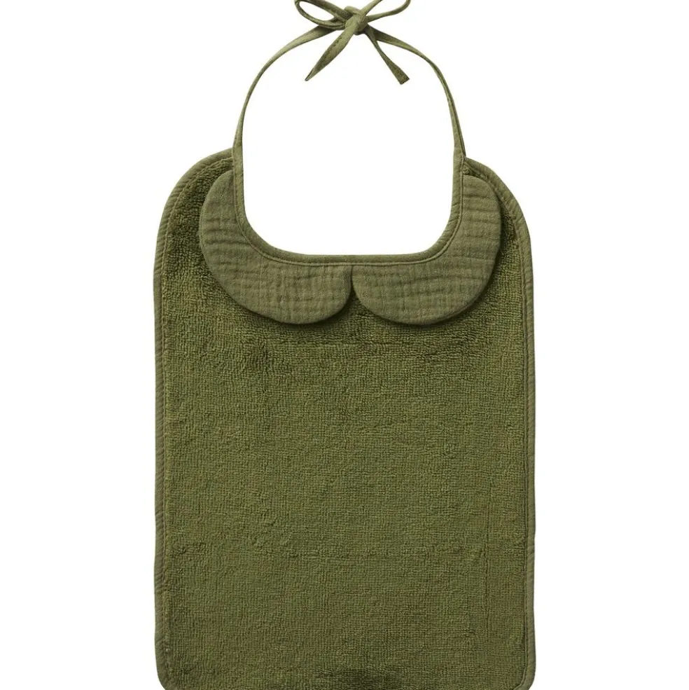 Grand bavoir Soft bambou et gaze de coton Fougère